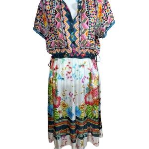 Johnny‎ Was New, Silk Midi Dress